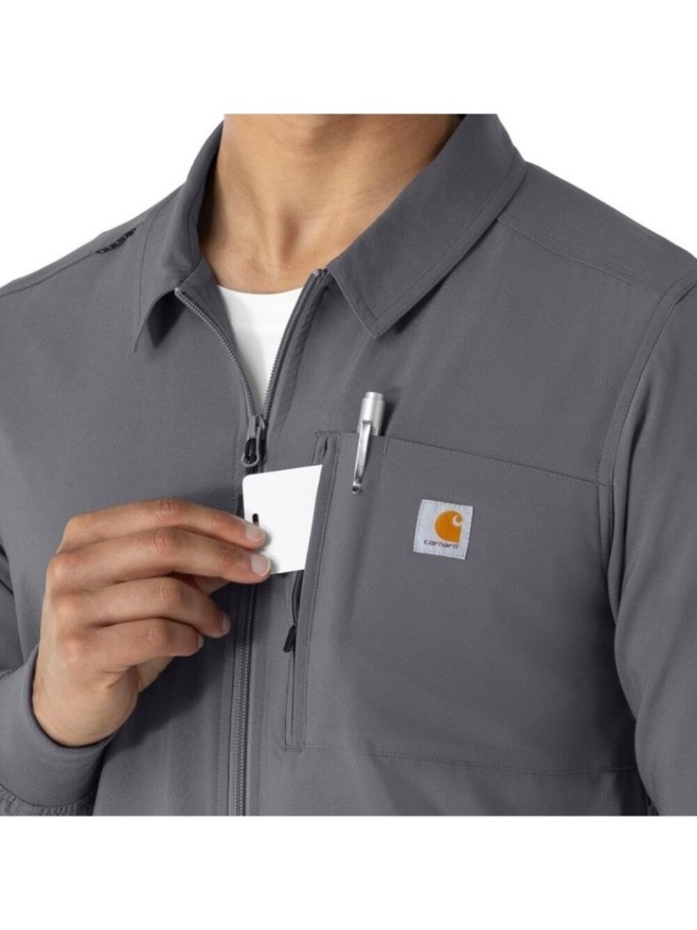 Carhartt Scrubs Jacket Force Cross-Flex Lightweight Gray Men 2XL XXL - Picture 5 of 5